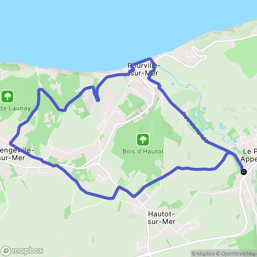 Hautot-sur-Mer : carte du parcours de randonnée - France
