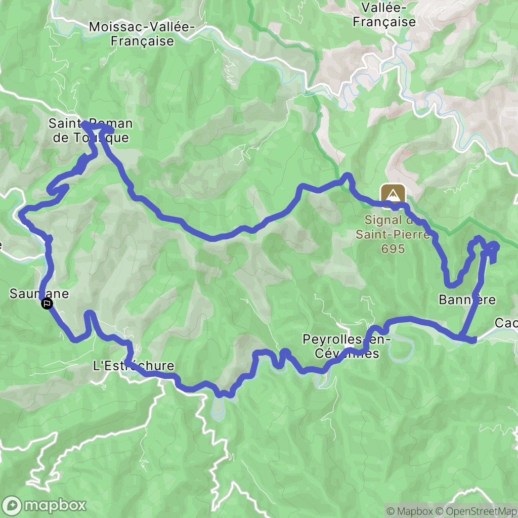 Saumane : carte du parcours de randonnée - France