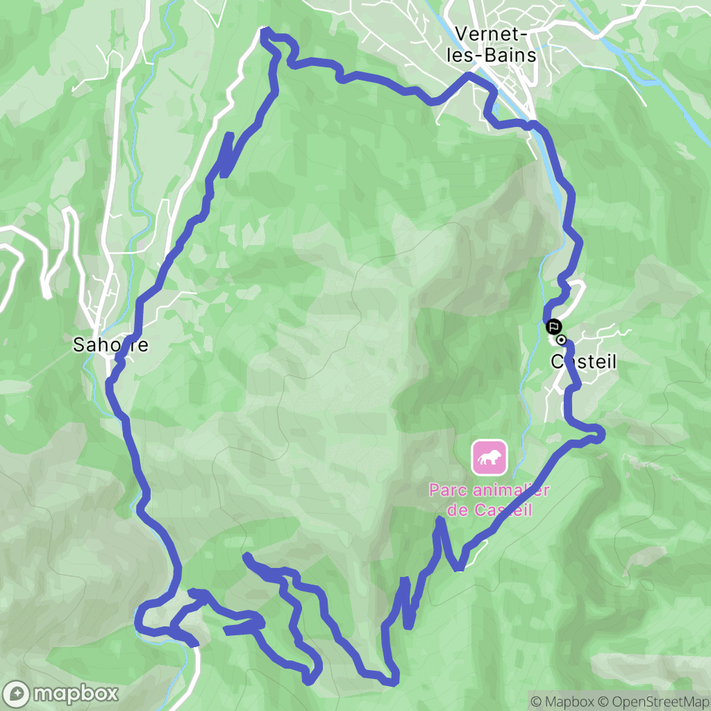 Casteil : carte du parcours de randonnée - France