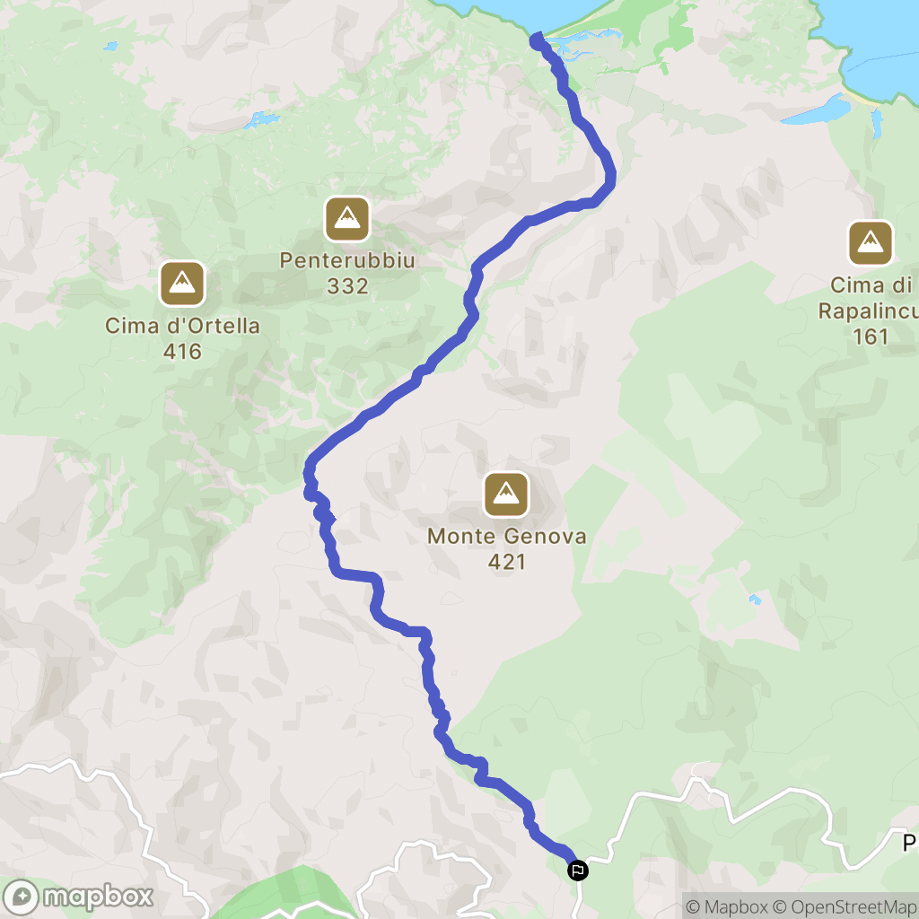 Santo-Pietro-di-Tenda : carte du parcours de randonnée - France