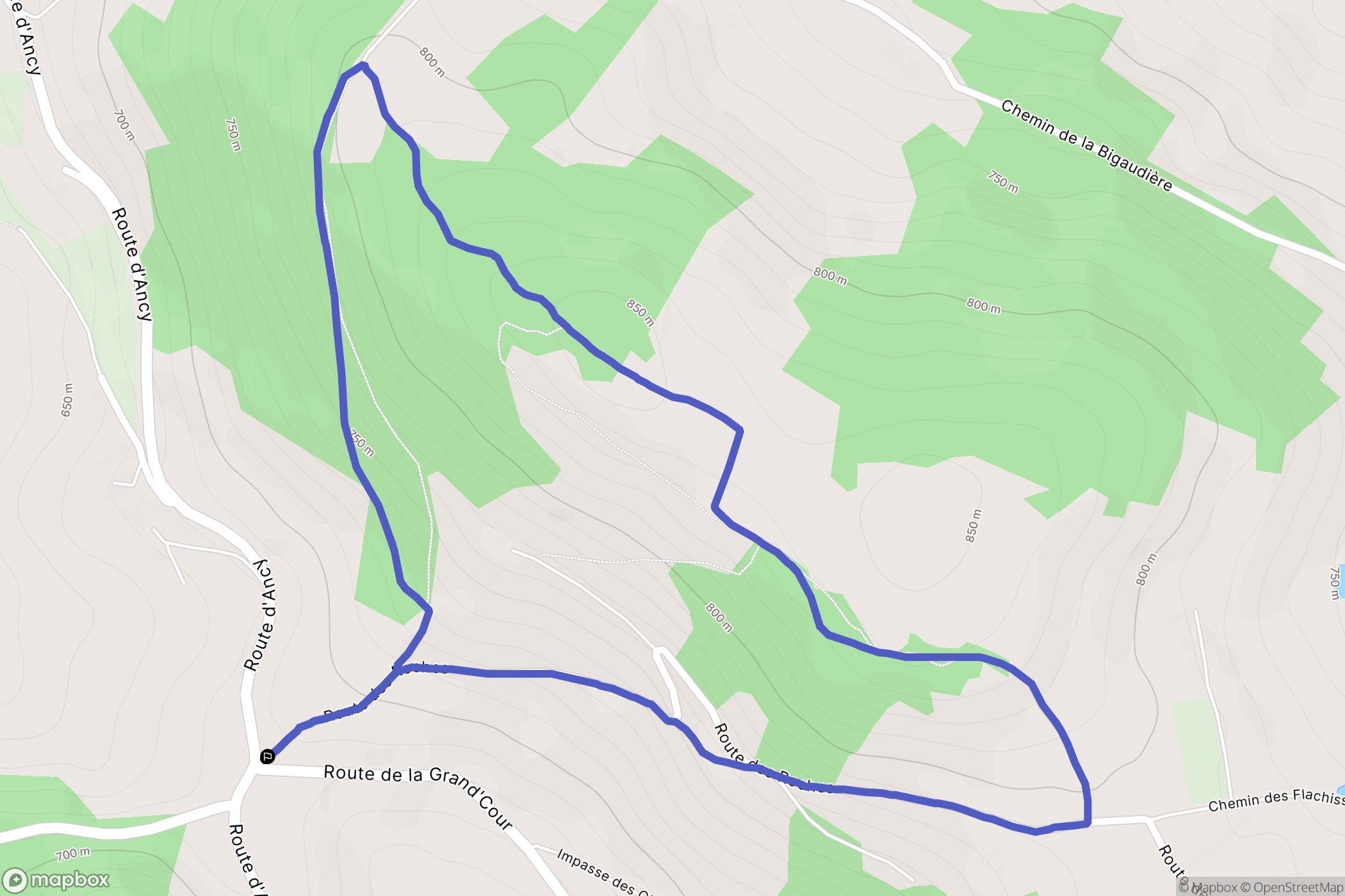 Montrottier : carte du parcours de randonnée - France
