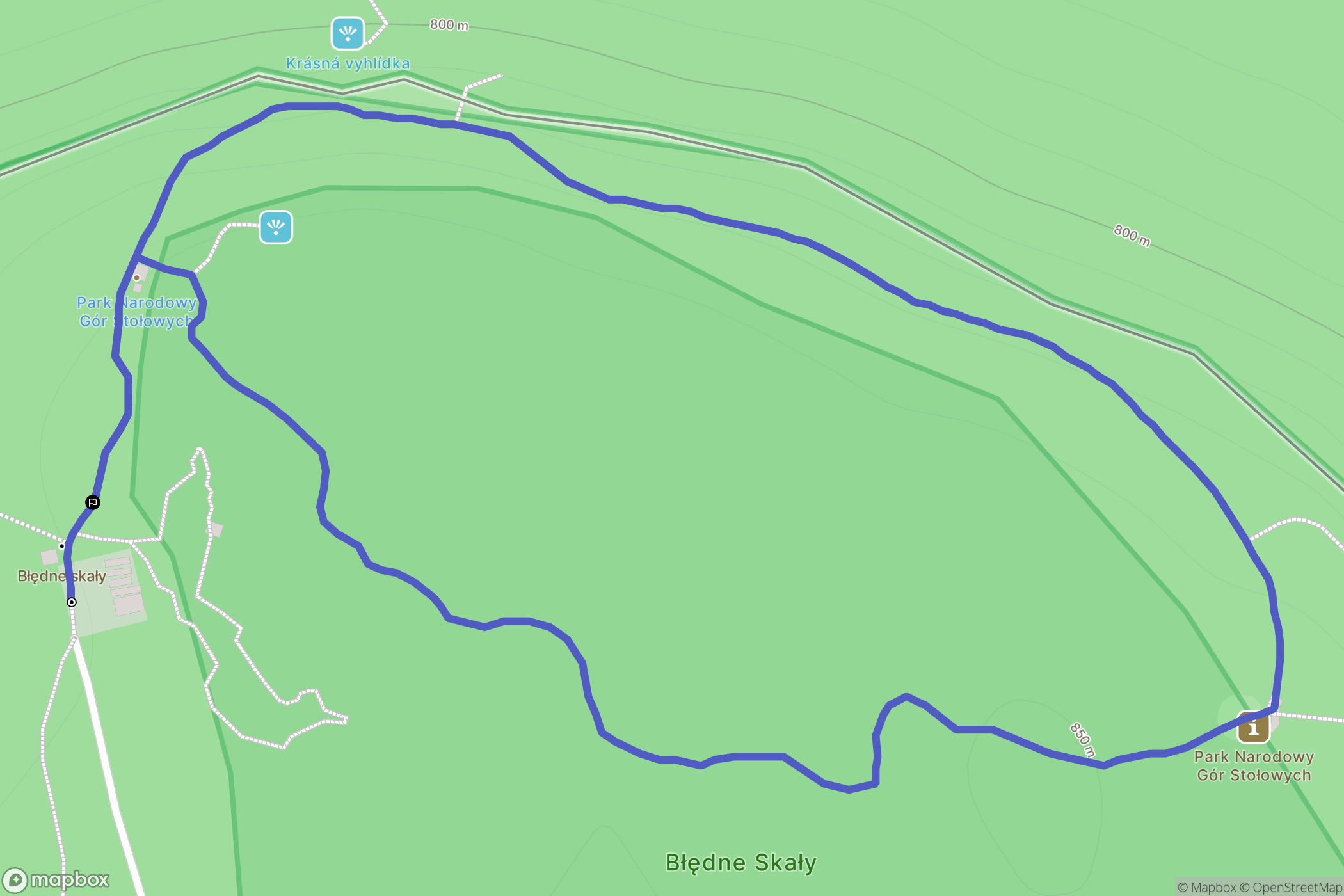 Kudowa-Zdrój: mapa trasy - Poland