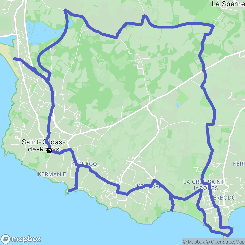 Saint-Gildas-de-Rhuys : carte du parcours de randonnée - France
