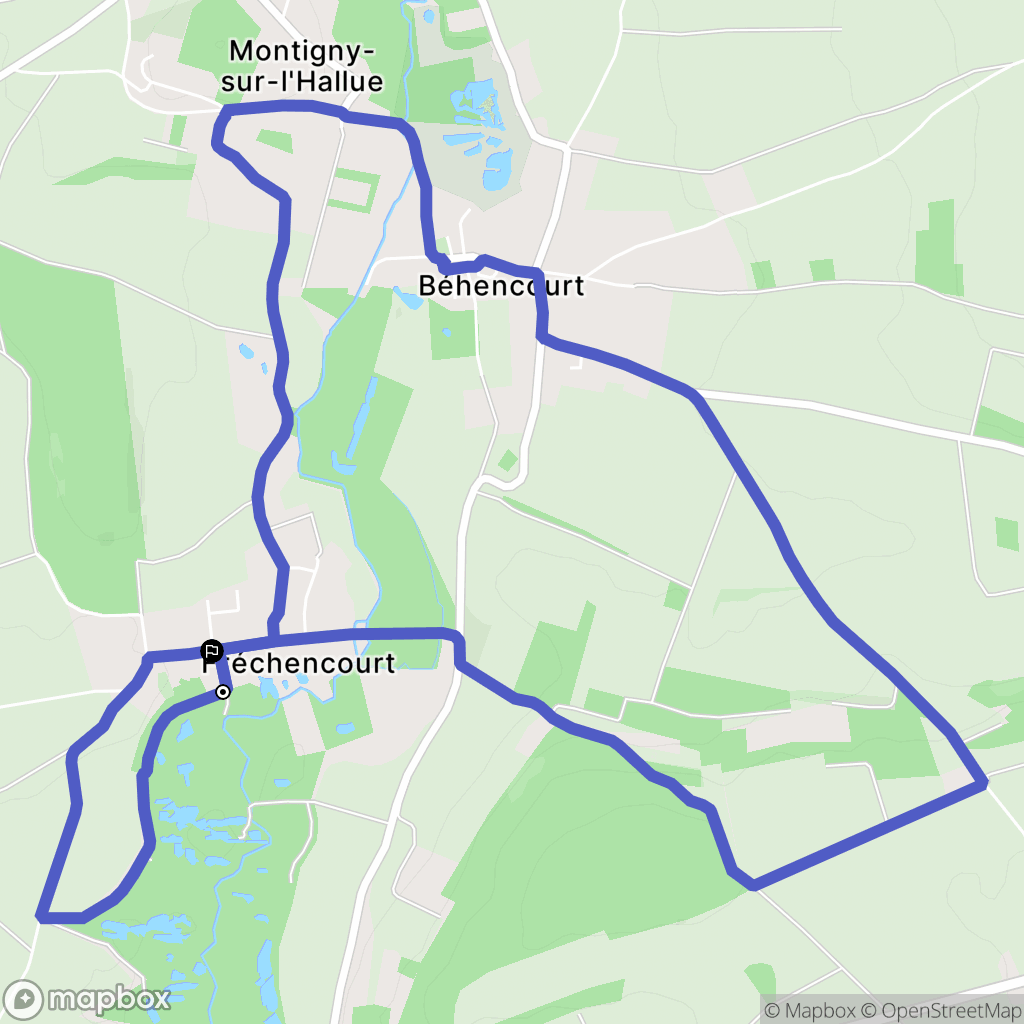 Fréchencourt : carte du parcours de randonnée - France
