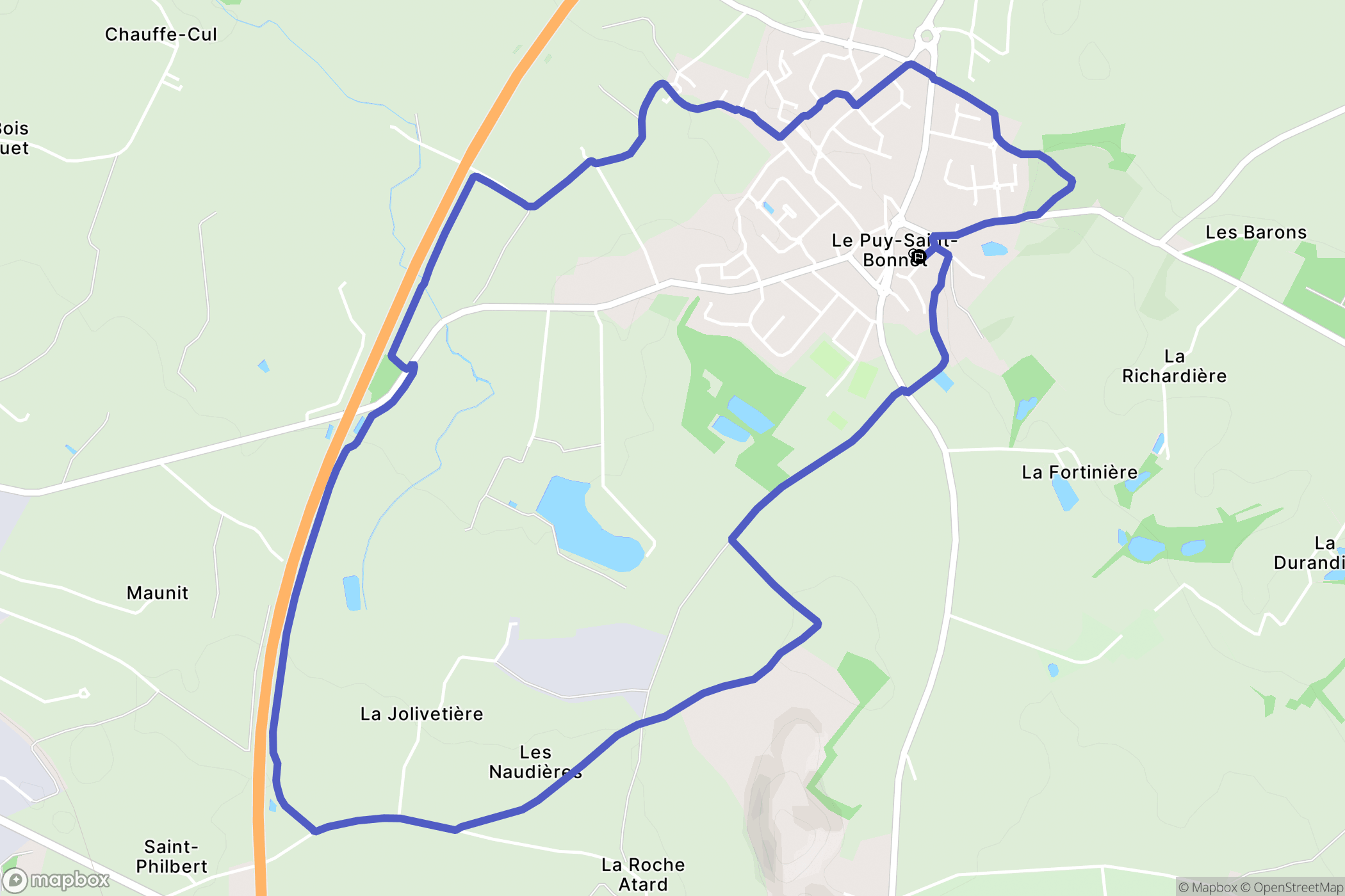 Cholet : carte du parcours de randonnée - France