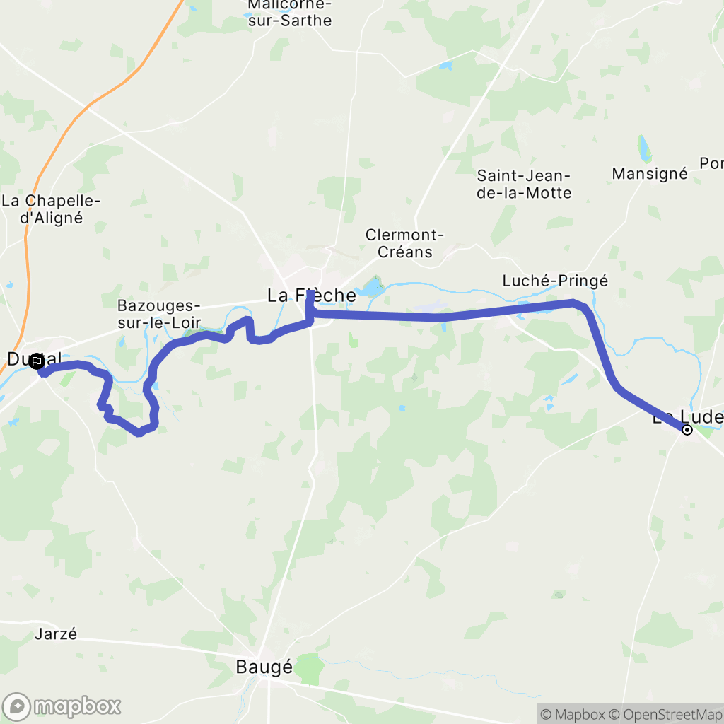Le Lude : carte du parcours de randonnée - France