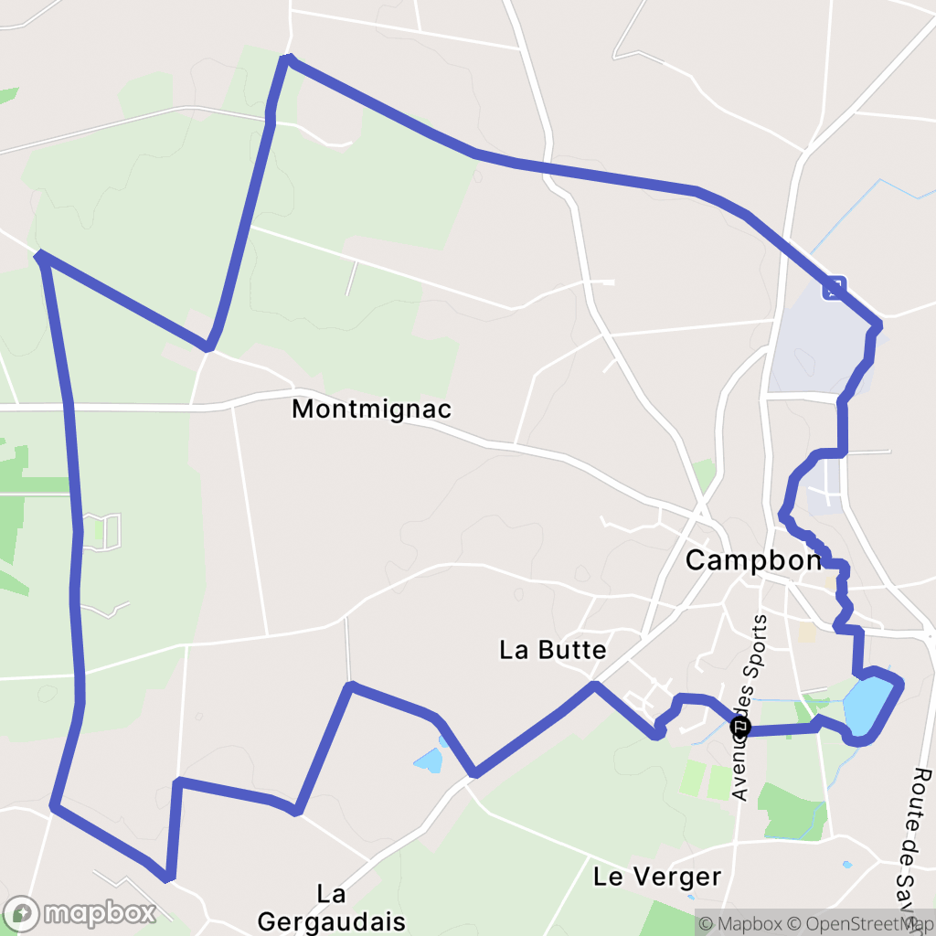 Campbon : carte du parcours de randonnée - France