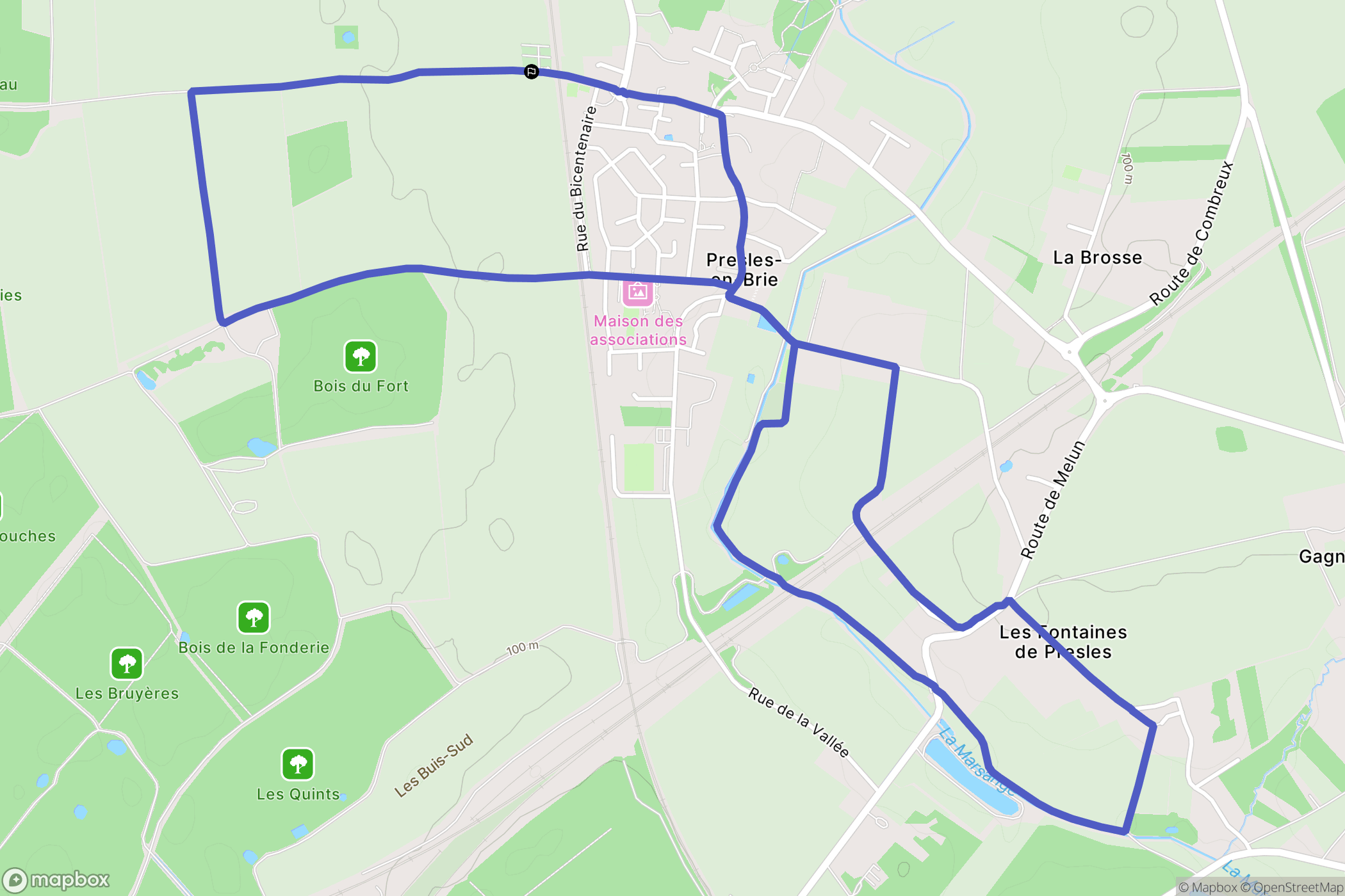 Presles-en-Brie : carte du parcours de randonnée - France