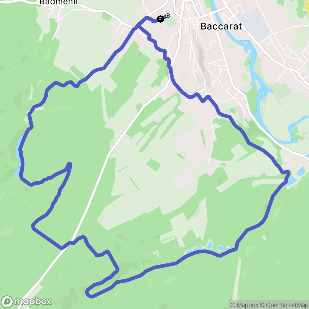 Baccarat : carte du parcours de randonnée - France