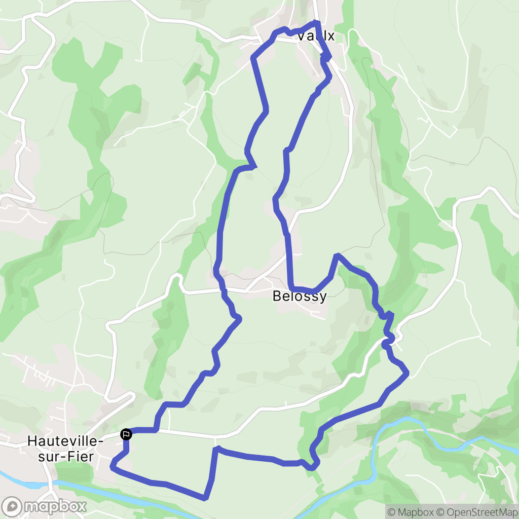 Hauteville-sur-Fier : carte du parcours de randonnée - France