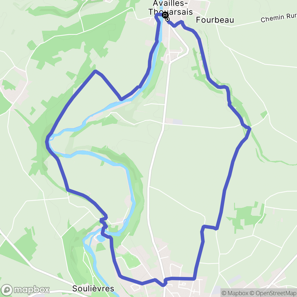 Availles-Thouarsais : carte du parcours de randonnée - France