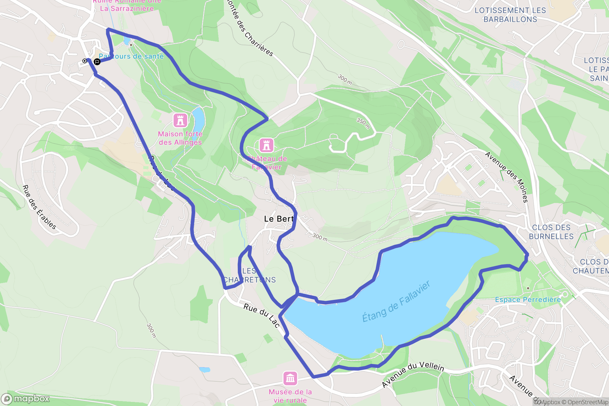 Saint-Quentin-Fallavier : carte du parcours de randonnée - France