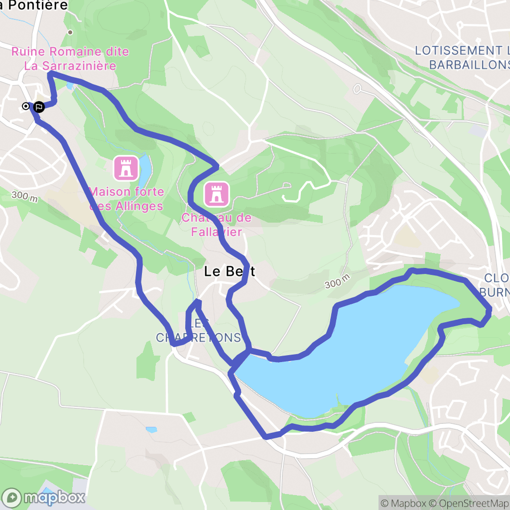 Saint-Quentin-Fallavier : carte du parcours de randonnée - France