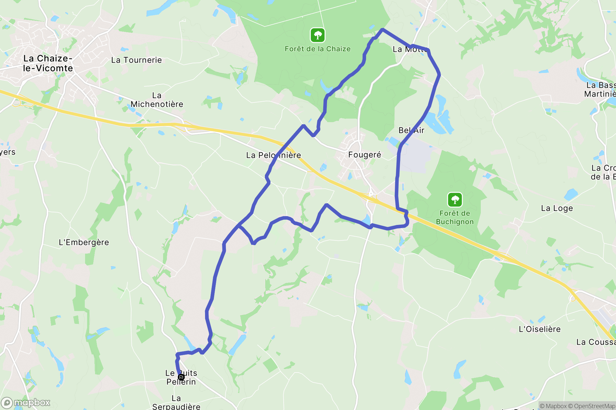 Thorigny : carte du parcours de randonnée - France