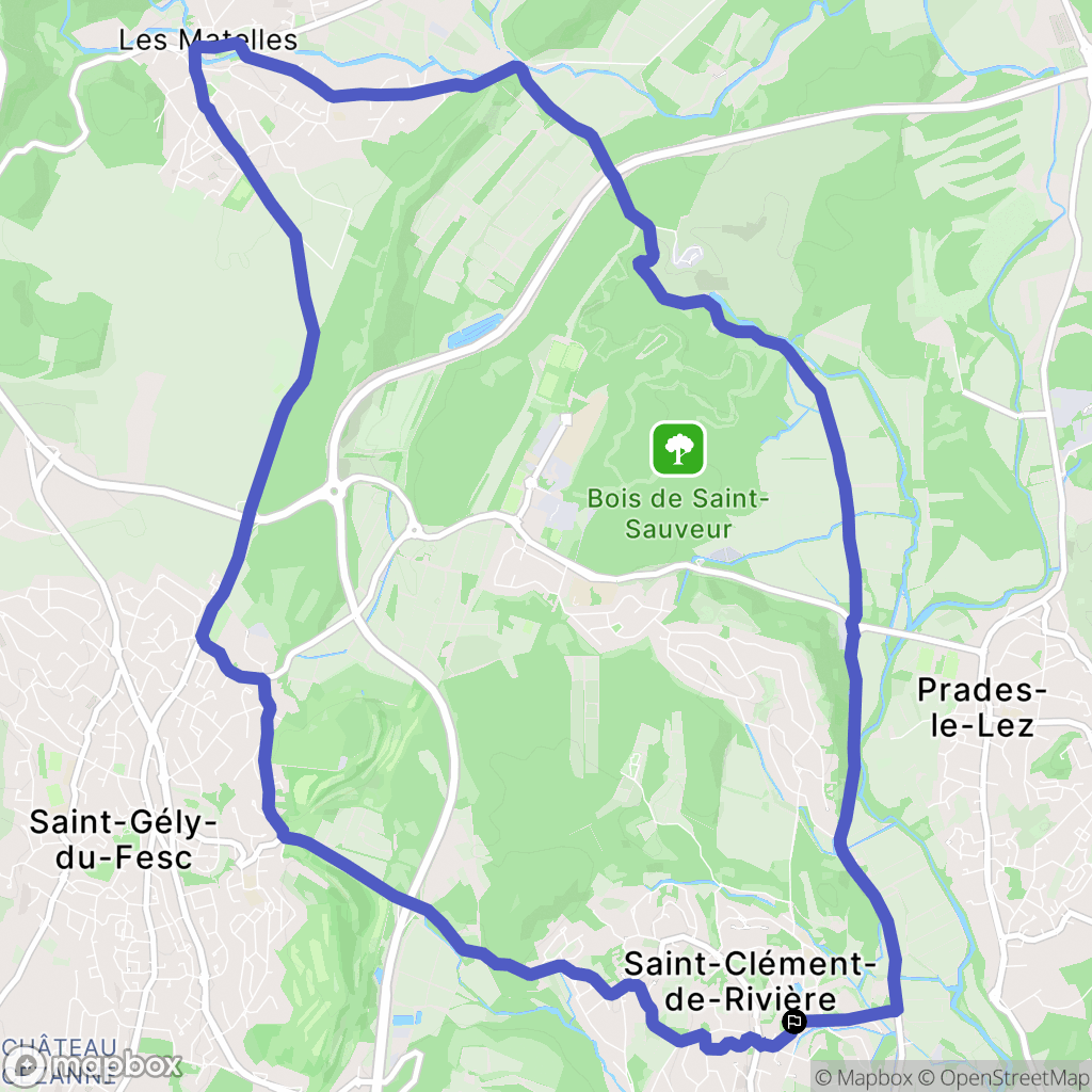 Saint-Clément-de-Rivière : carte du parcours de randonnée - France