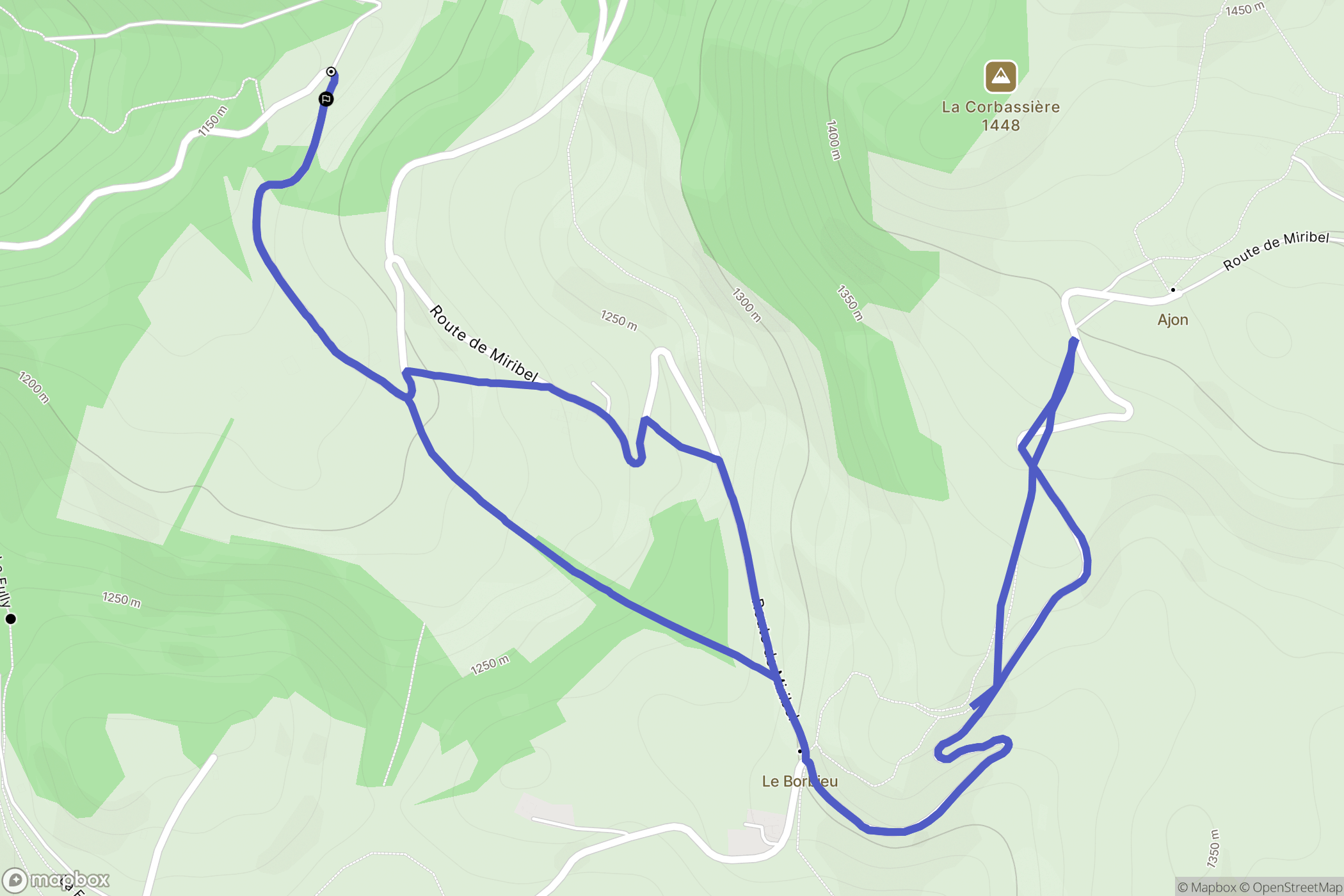 Villard : carte du parcours de randonnée - France