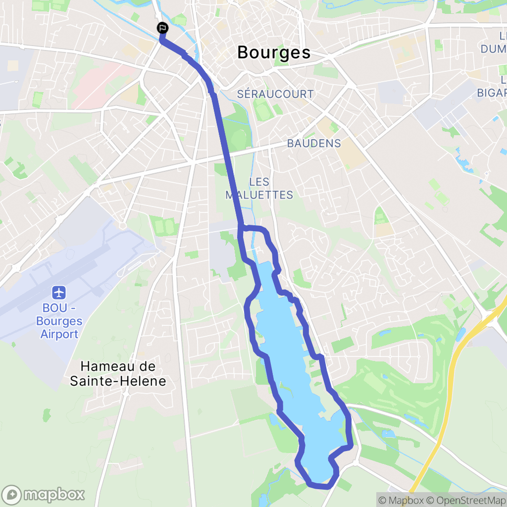 Bourges : carte du parcours de randonnée - France