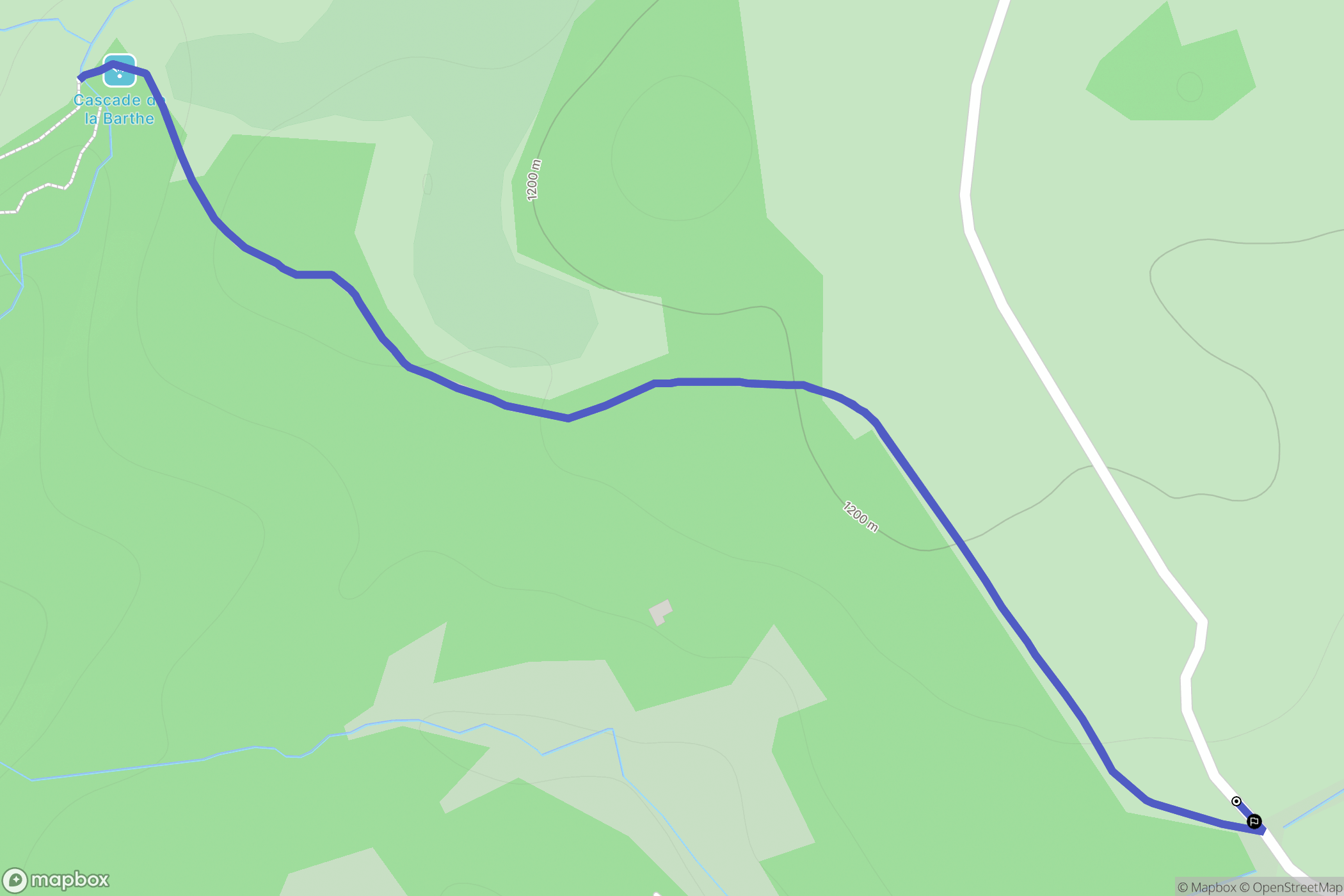Picherande : carte du parcours de randonnée - France