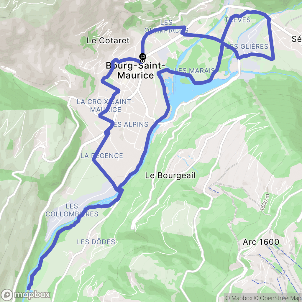 Bourg-Saint-Maurice : carte du parcours de randonnée - France