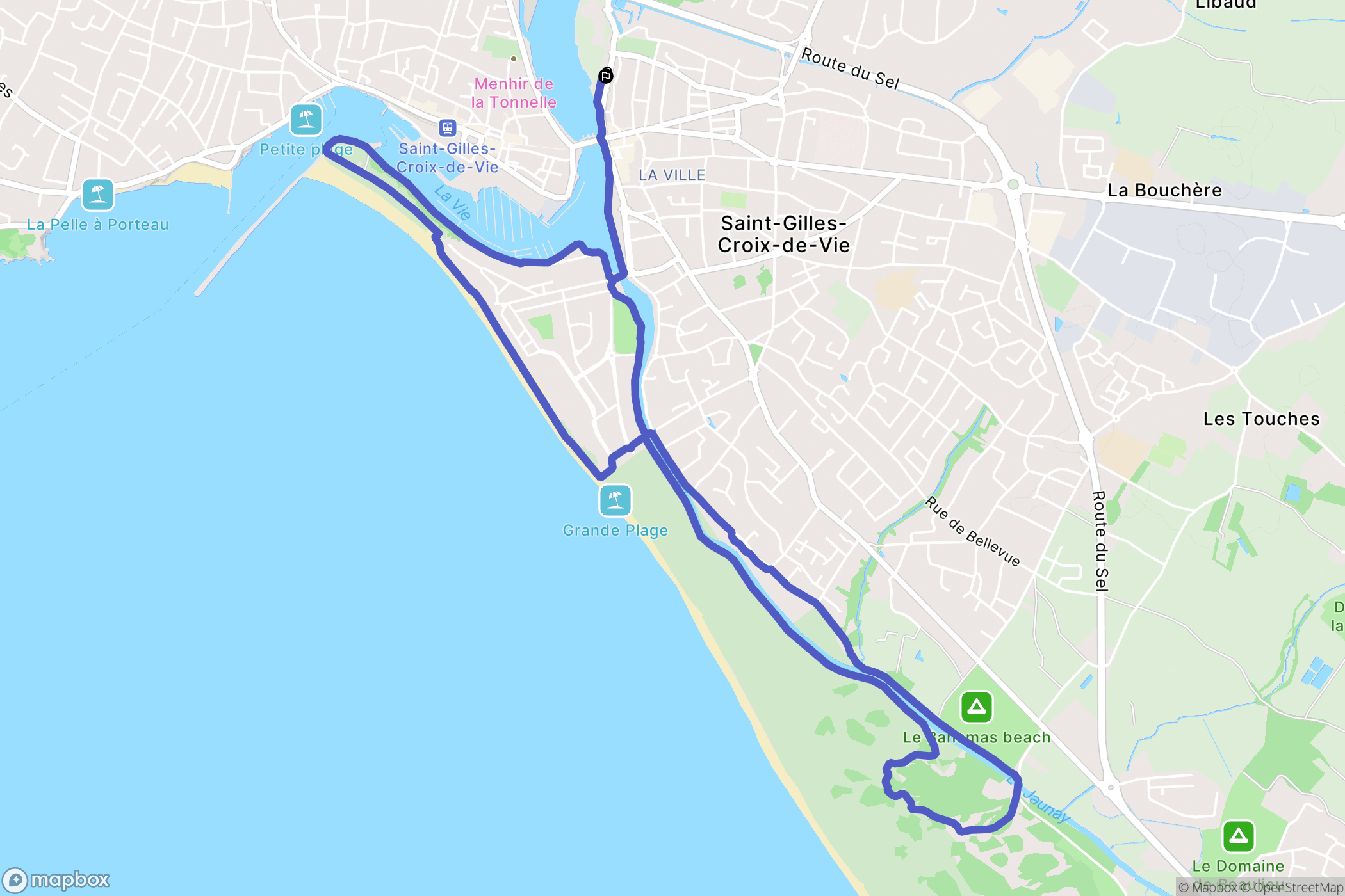 Saint-Gilles-Croix-de-Vie : carte du parcours de randonnée - France