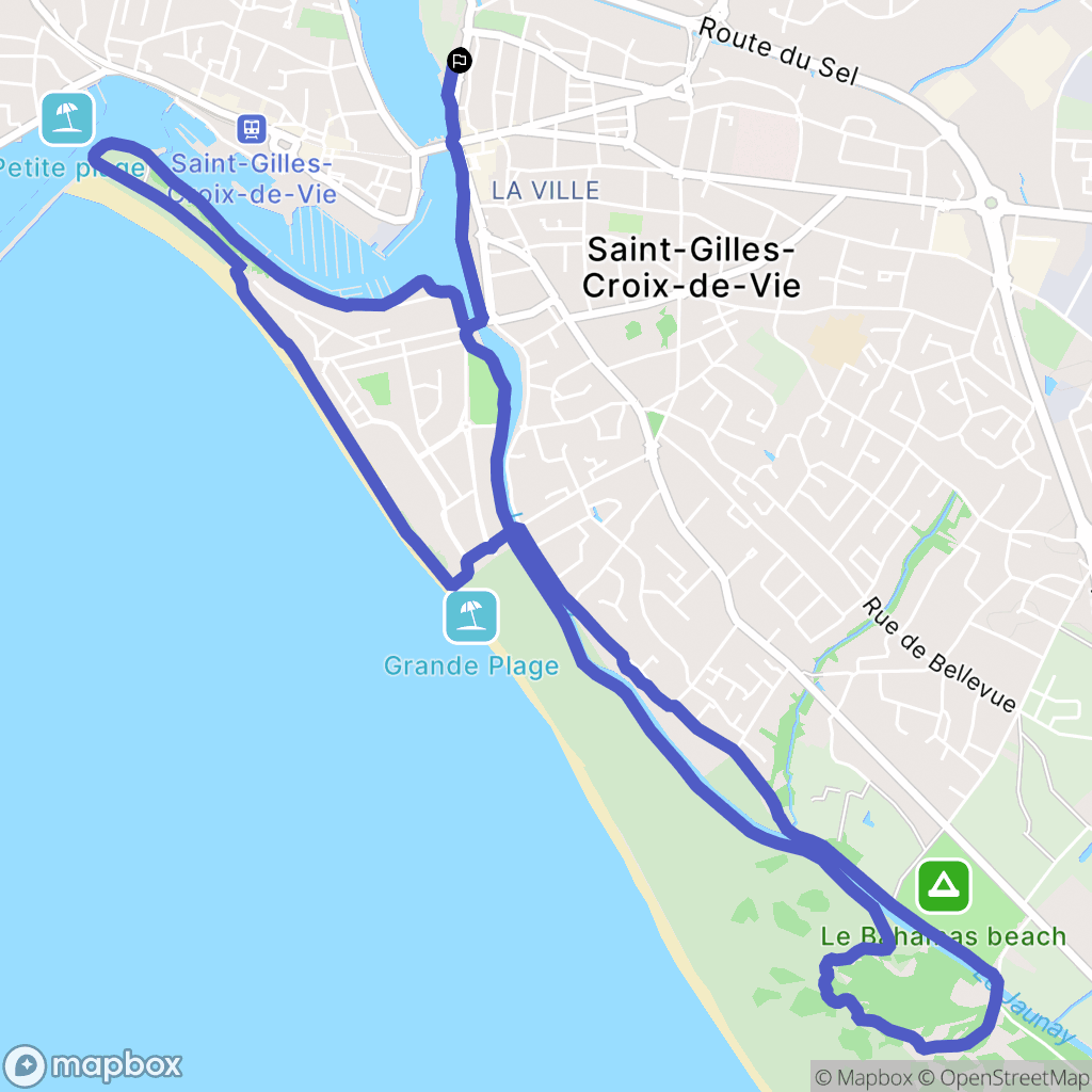 Saint-Gilles-Croix-de-Vie : carte du parcours de randonnée - France