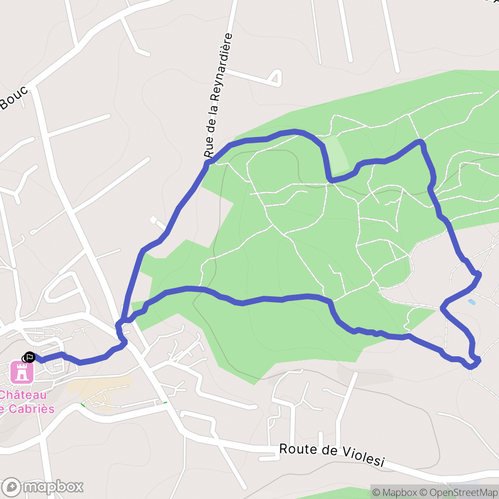 Cabriès : carte du parcours de randonnée - France