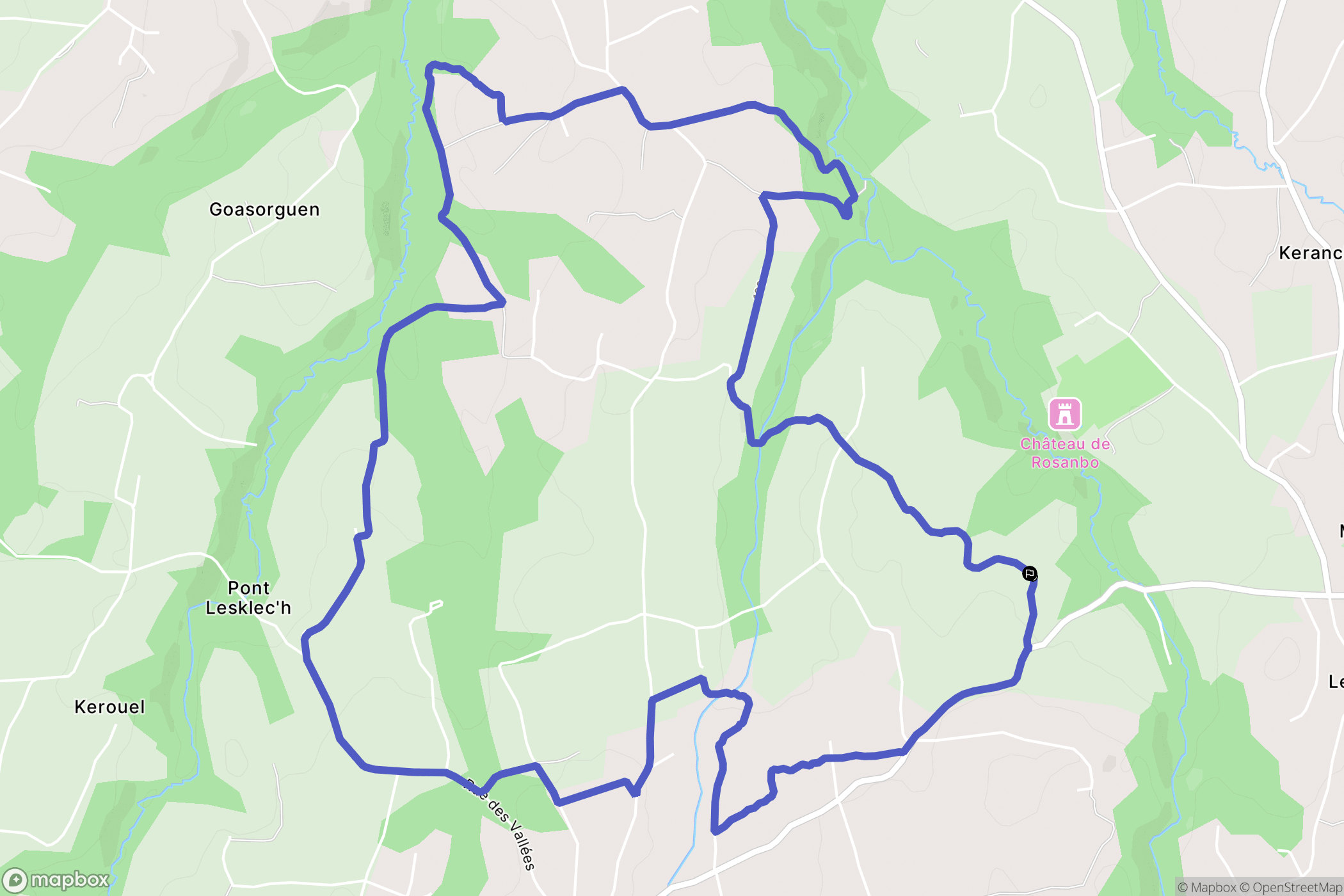 Plufur : carte du parcours de randonnée - France