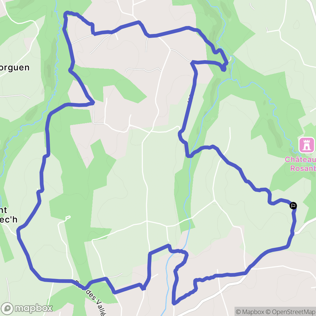 Plufur : carte du parcours de randonnée - France