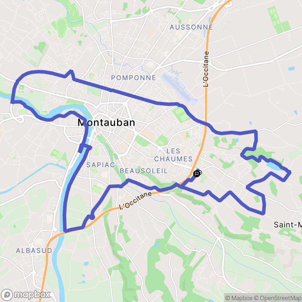 Montauban : carte du parcours de randonnée - France