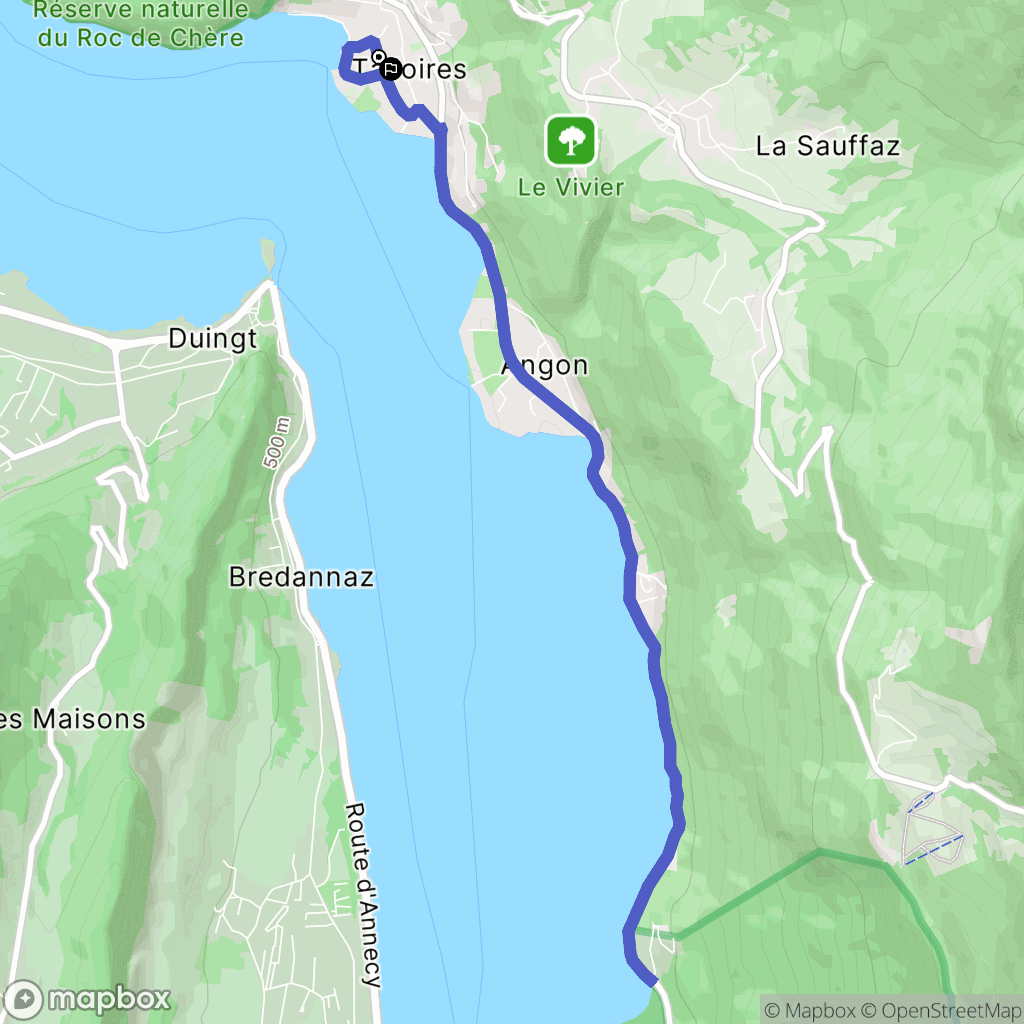 Talloires-Montmin : carte du parcours de randonnée - France