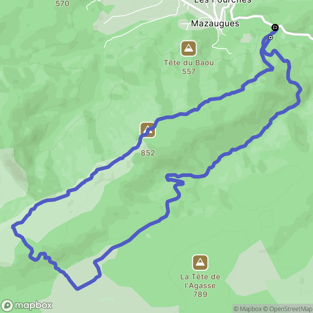 Mazaugues : carte du parcours de randonnée - France
