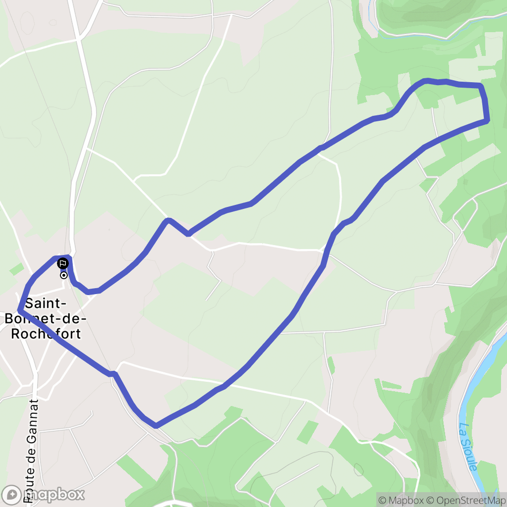 Saint-Bonnet-de-Rochefort : carte du parcours de randonnée - France