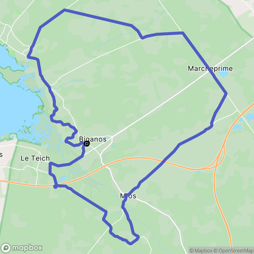 Biganos : carte du parcours de randonnée - France