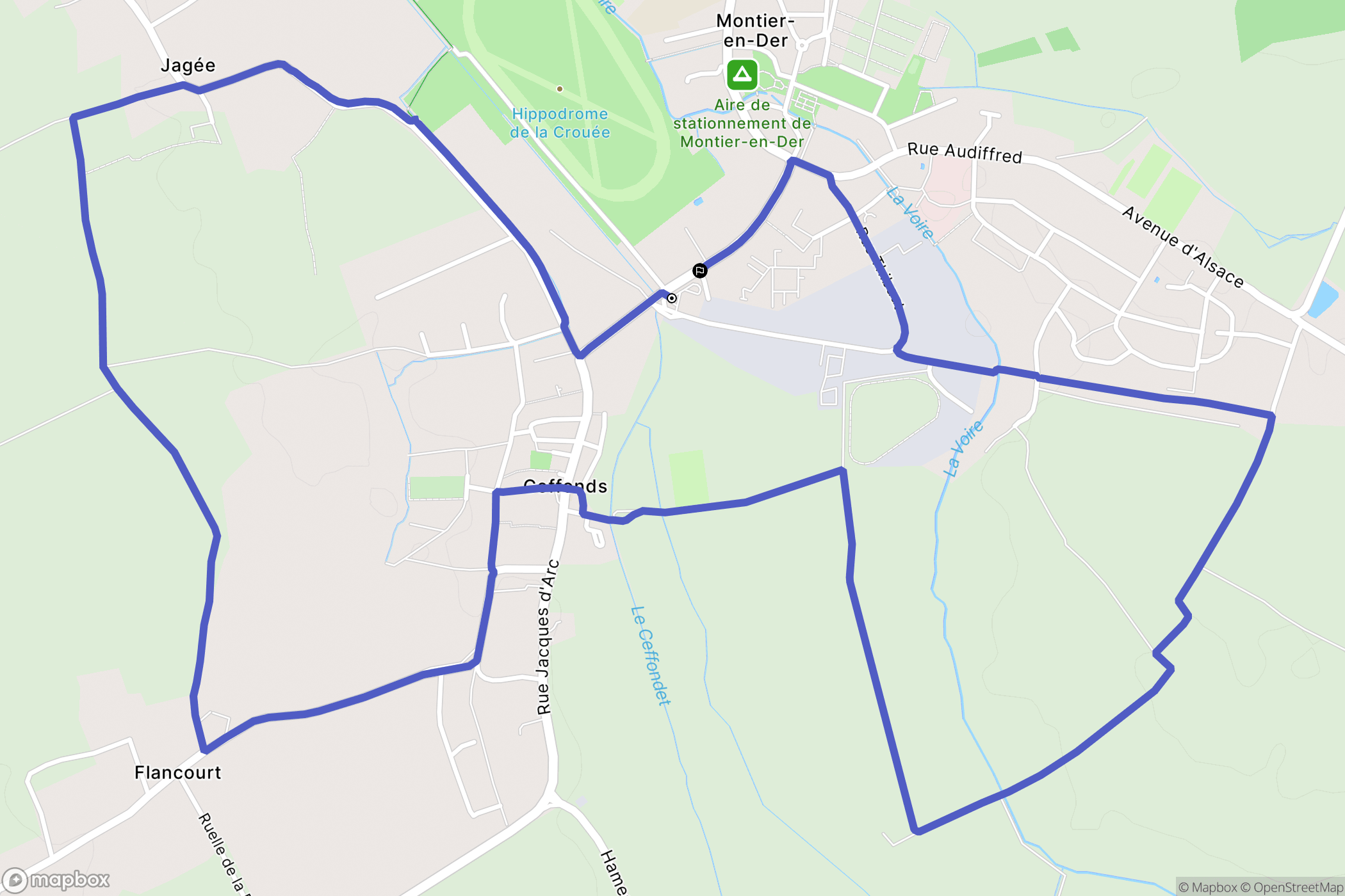 La Porte-du-Der : carte du parcours de randonnée - France