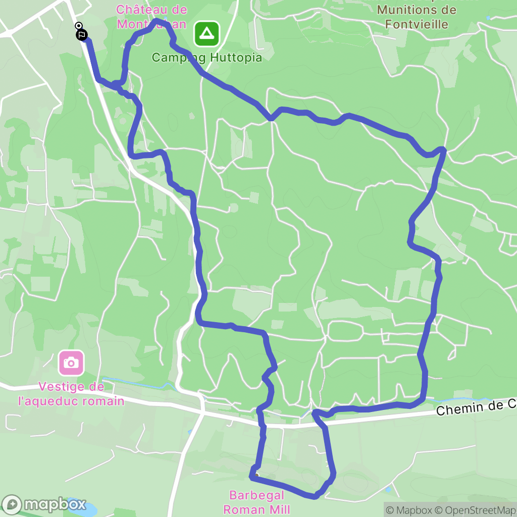 Fontvieille : carte du parcours de randonnée - France