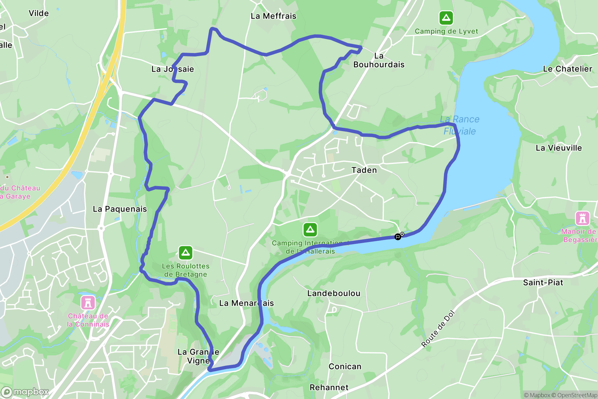 Taden : carte du parcours de randonnée - France