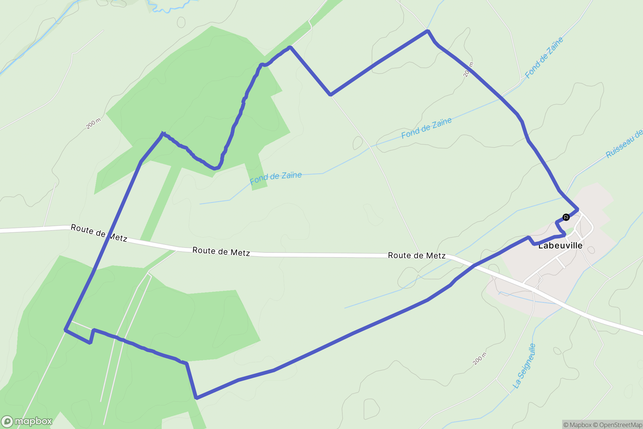Labeuville : carte du parcours de randonnée - France