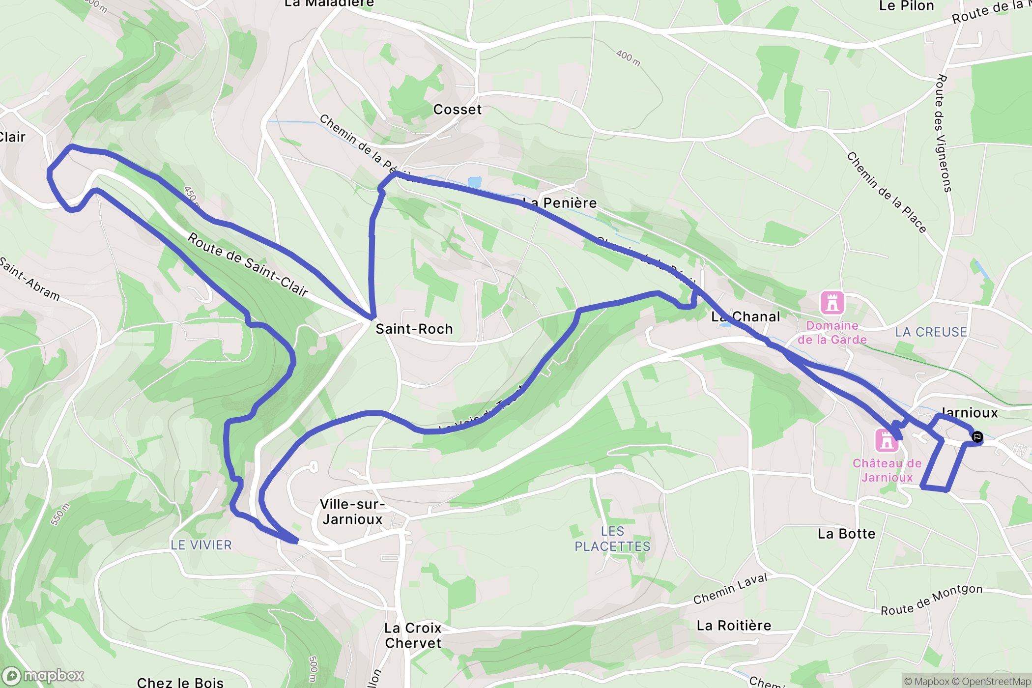 Porte des Pierres Dorées : carte du parcours de randonnée - France