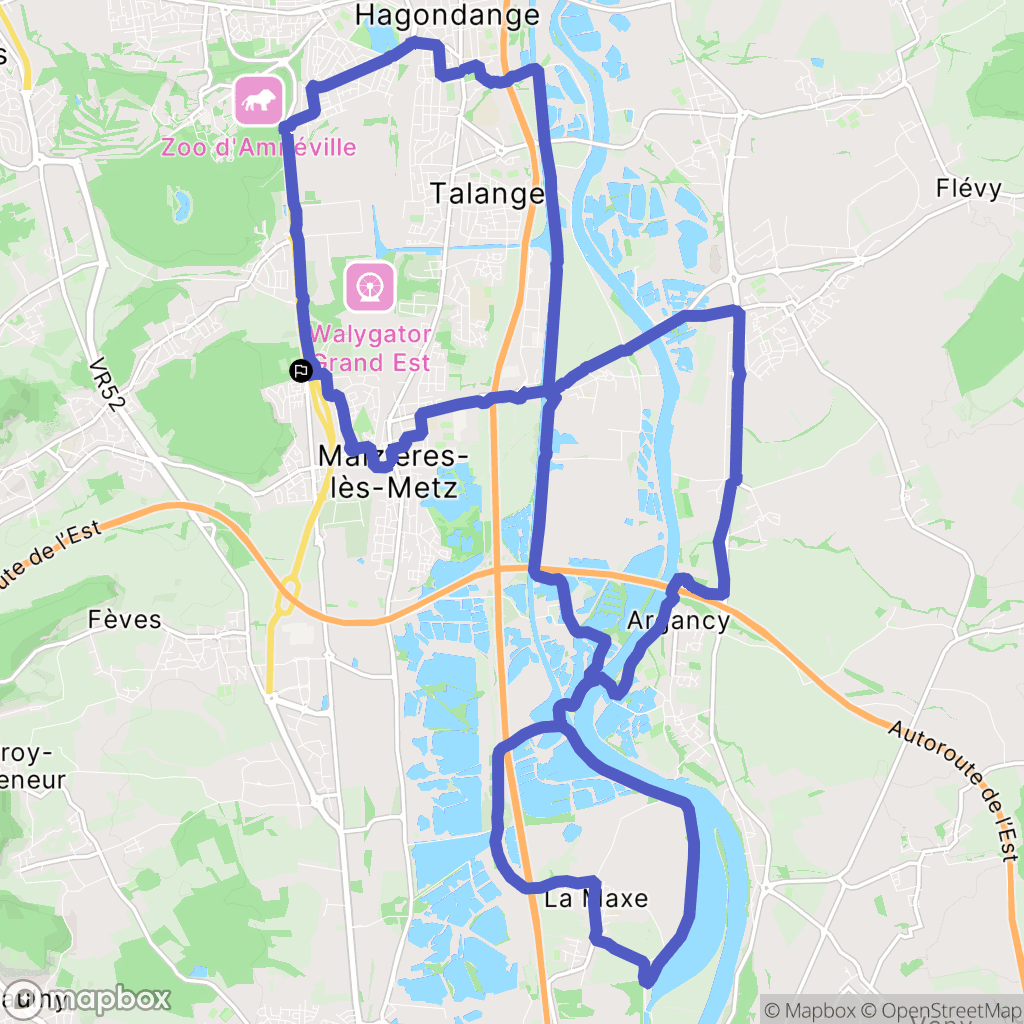Maizières-lès-Metz : carte du parcours de randonnée - France
