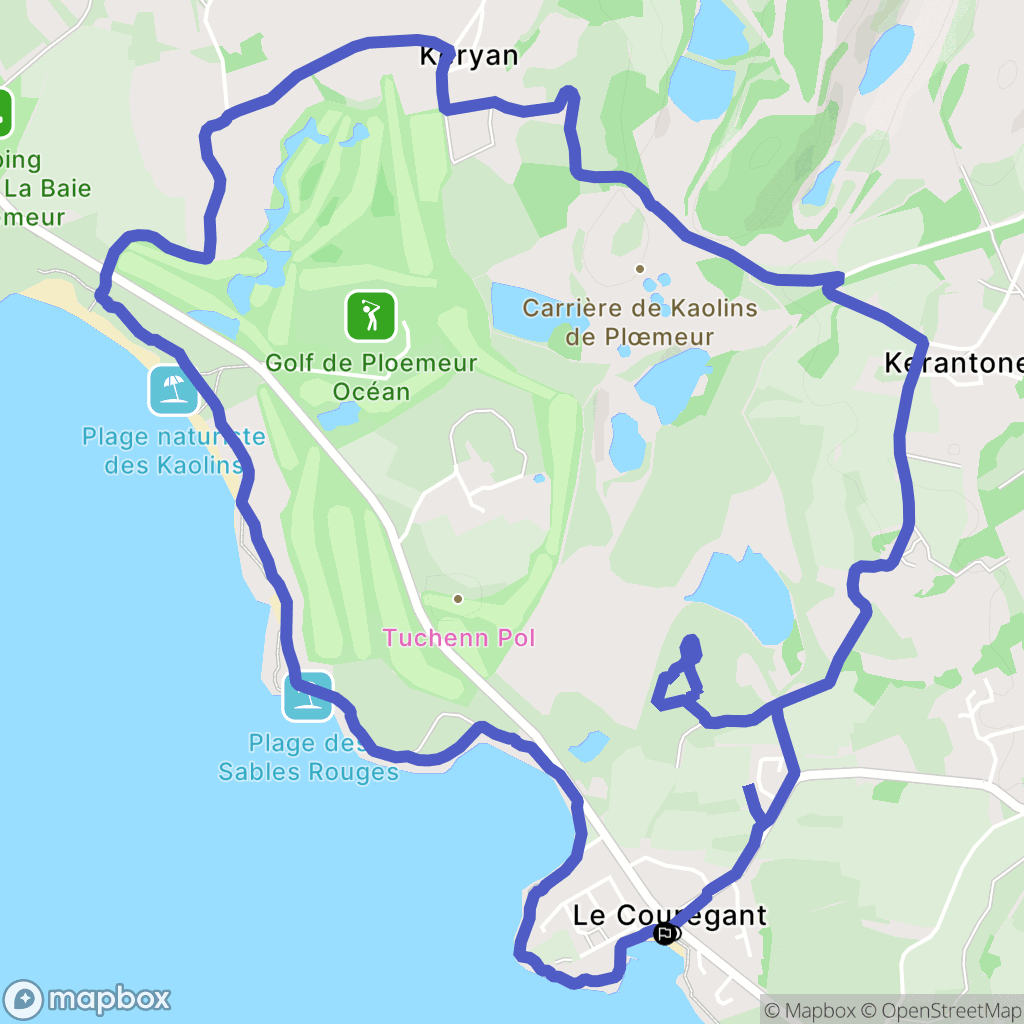 Ploemeur : carte du parcours de randonnée - France
