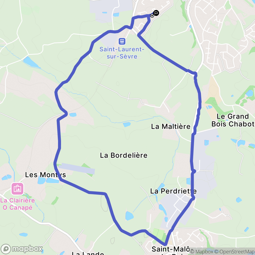 Saint-Laurent-sur-Sèvre : carte du parcours de randonnée - France