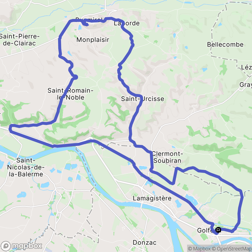 Golfech : carte du parcours de randonnée - France