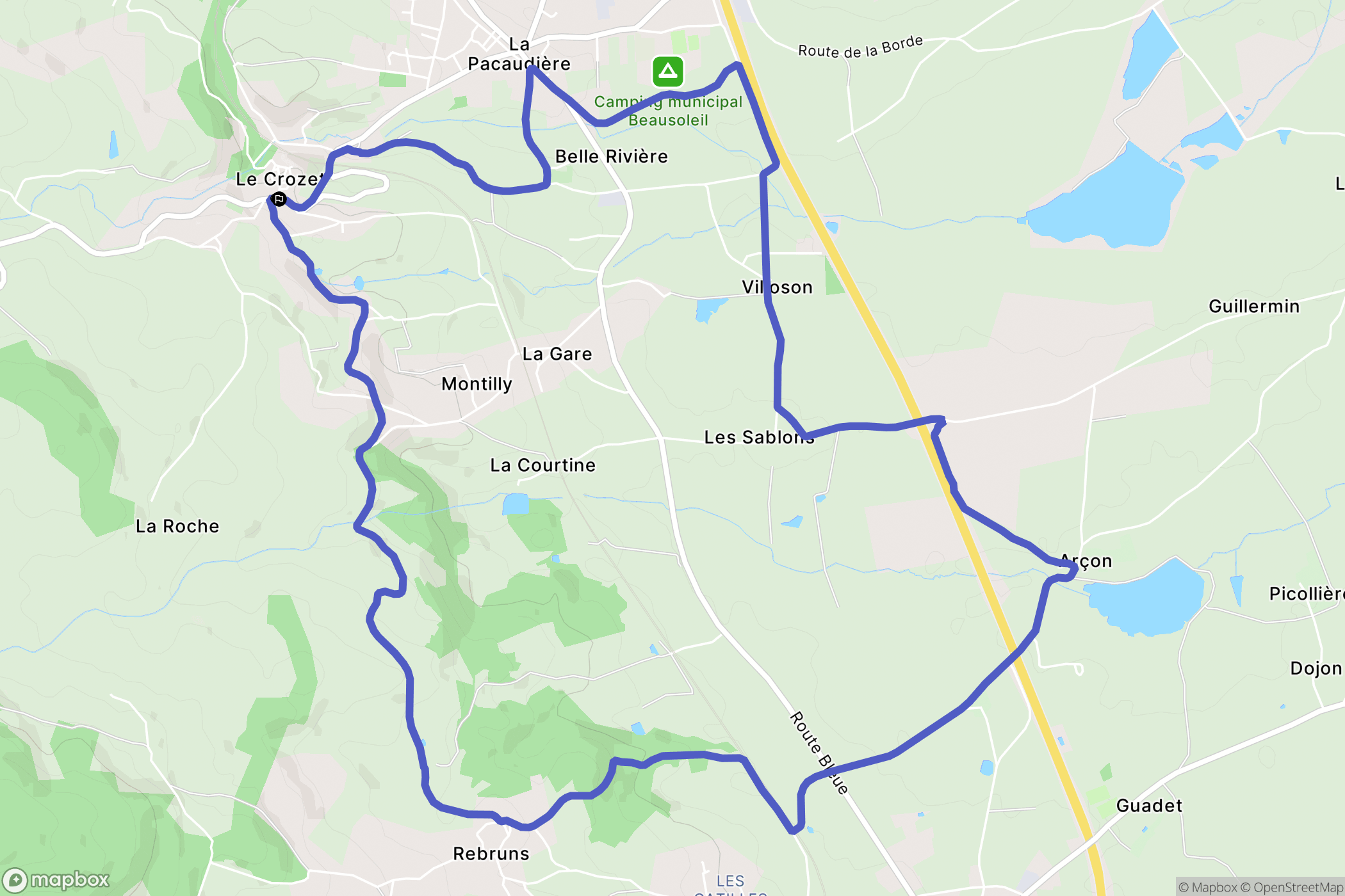 Le Crozet : carte du parcours de randonnée - France