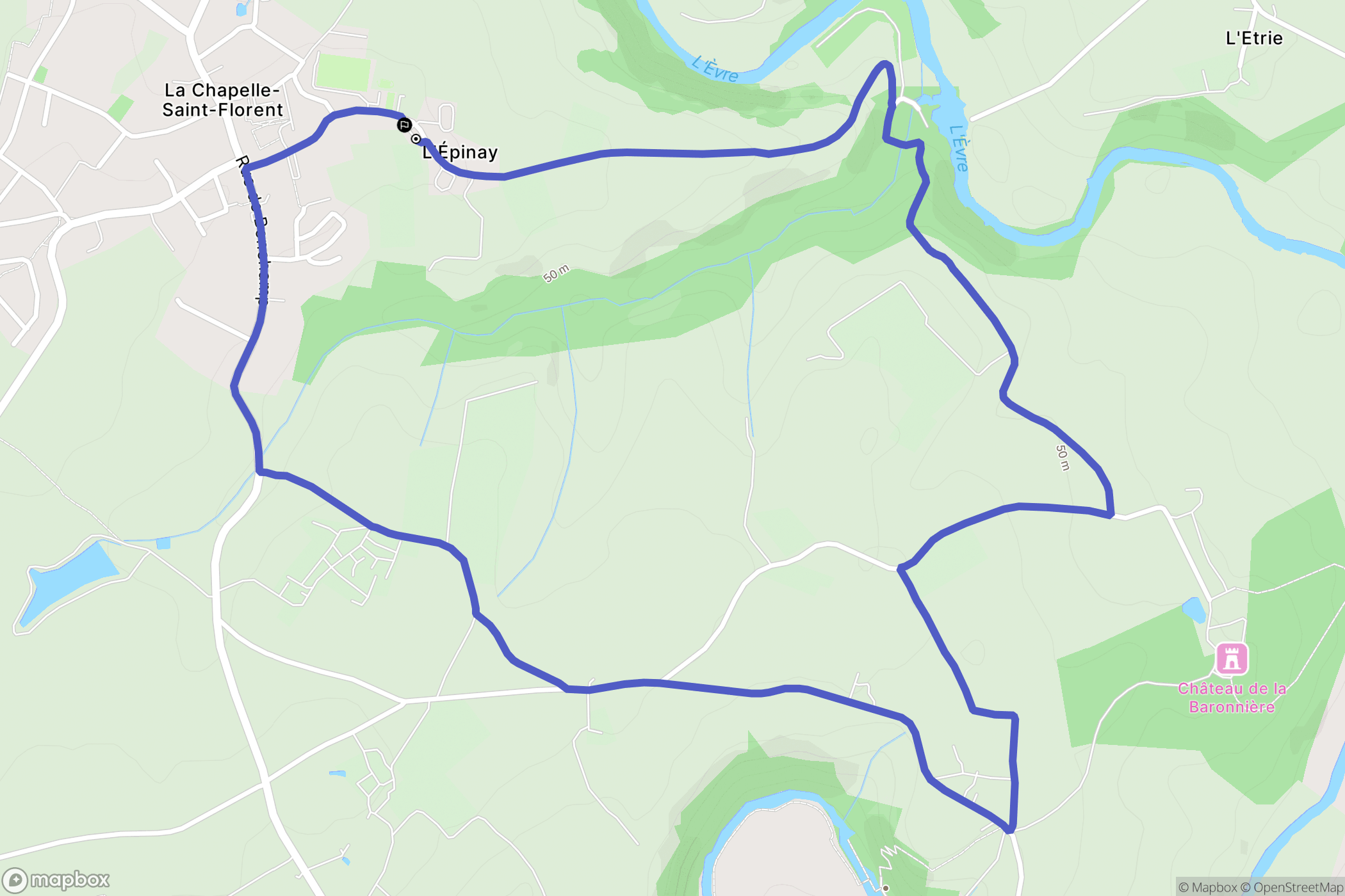 Mauges-sur-Loire : carte du parcours de randonnée - France