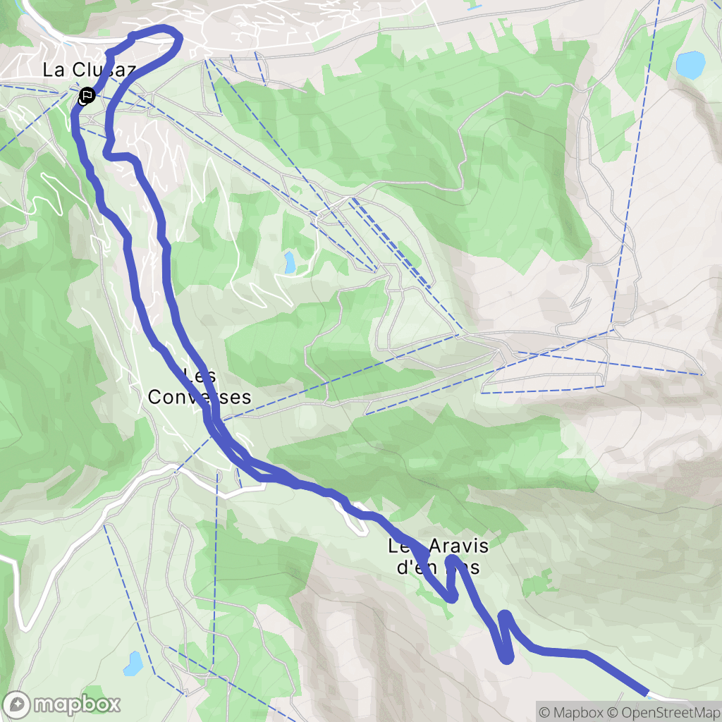 La Clusaz : carte du parcours de randonnée - France