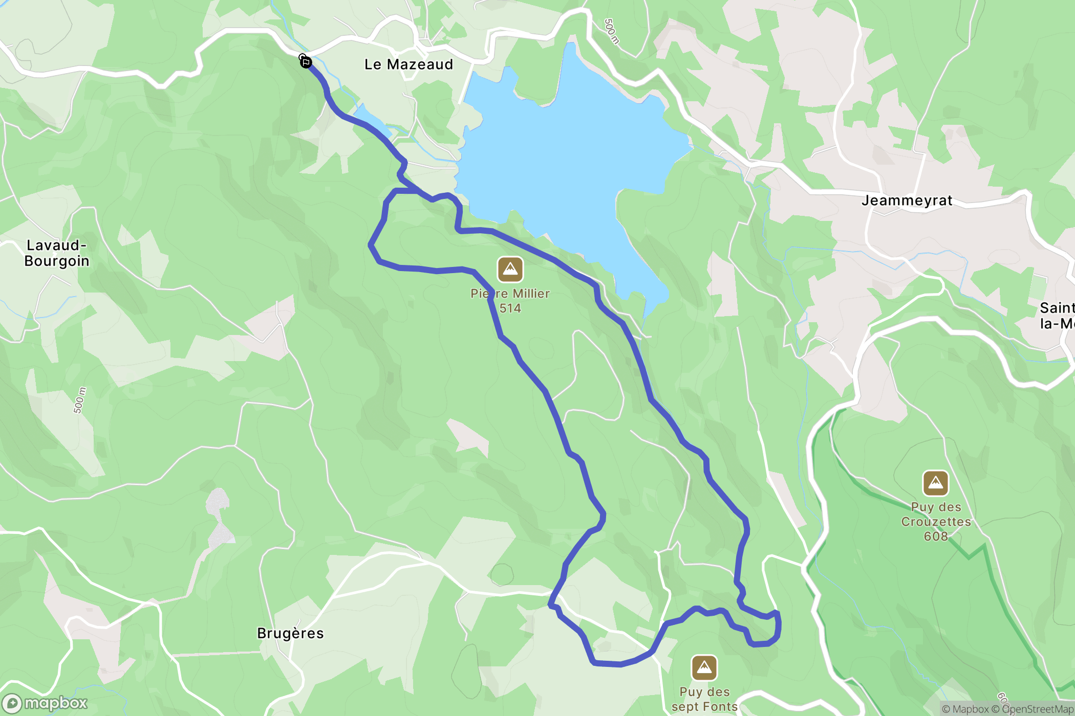 Saint-Léger-la-Montagne : carte du parcours de randonnée - France