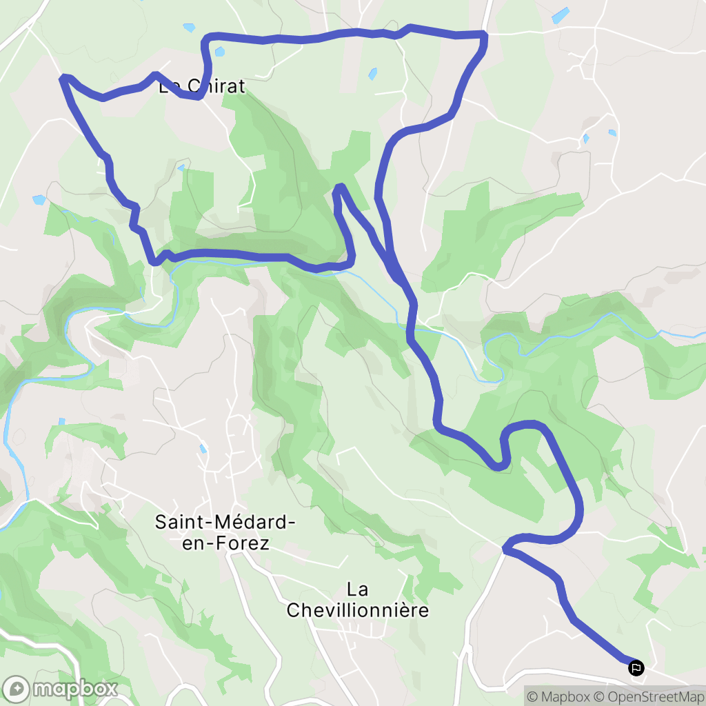 Chevrières : carte du parcours de randonnée - France