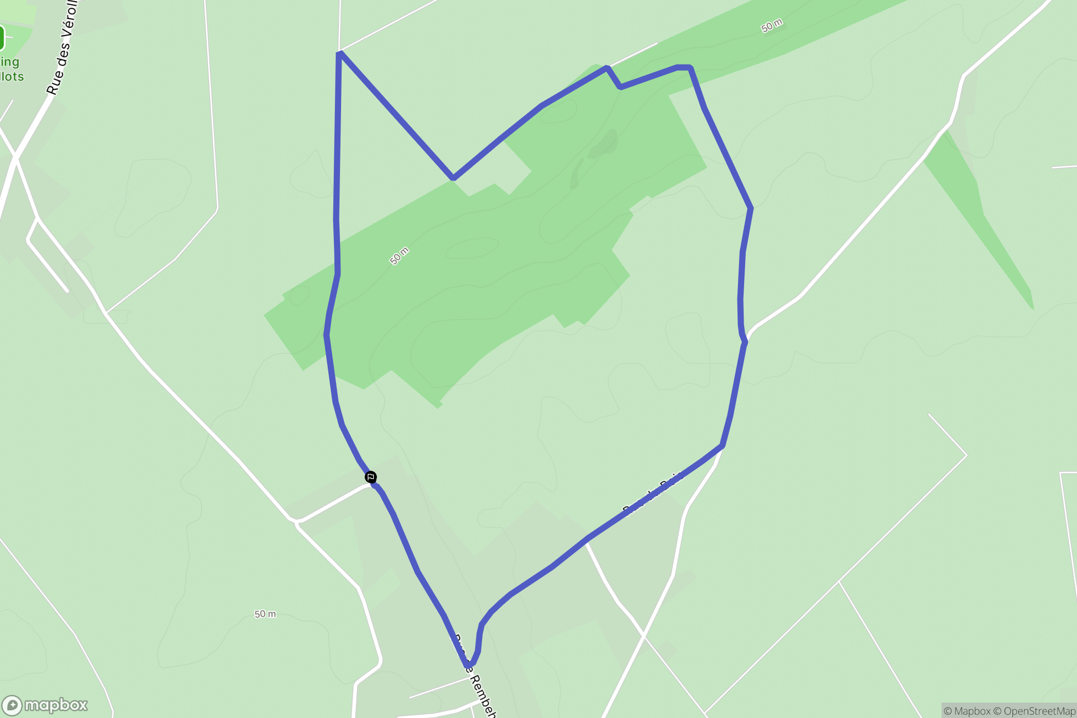 Nibas : carte du parcours de randonnée - France