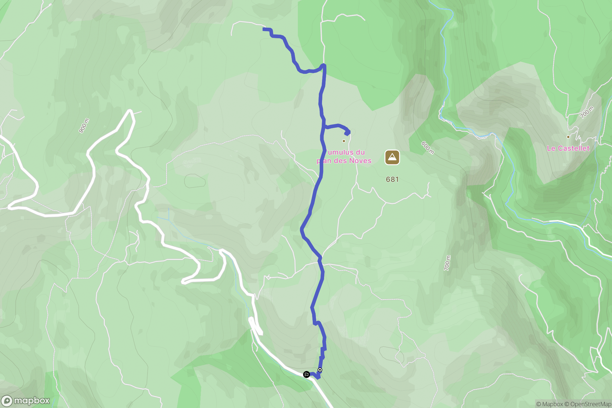 Vence : carte du parcours de randonnée - France