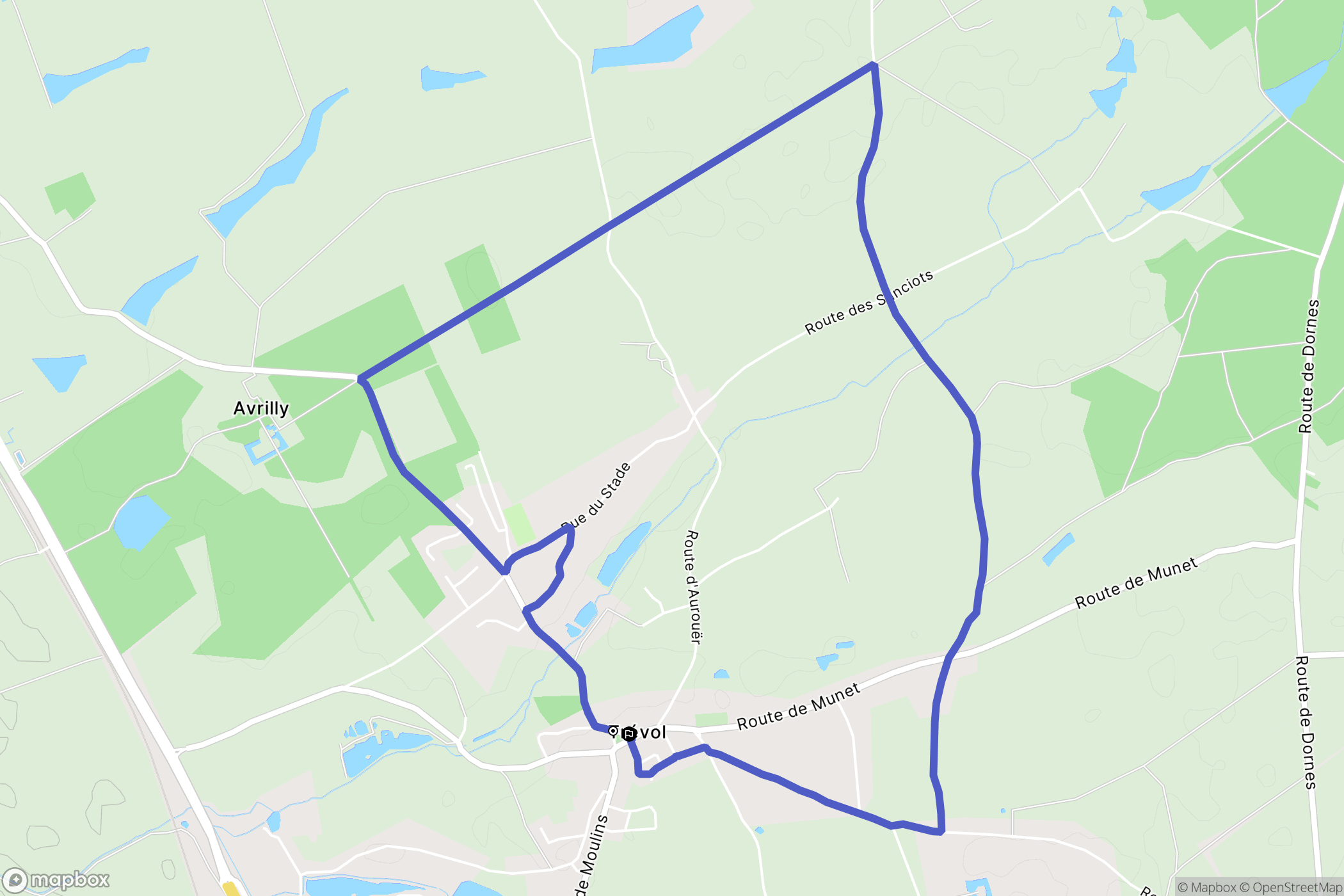 Trévol : carte du parcours de randonnée - France